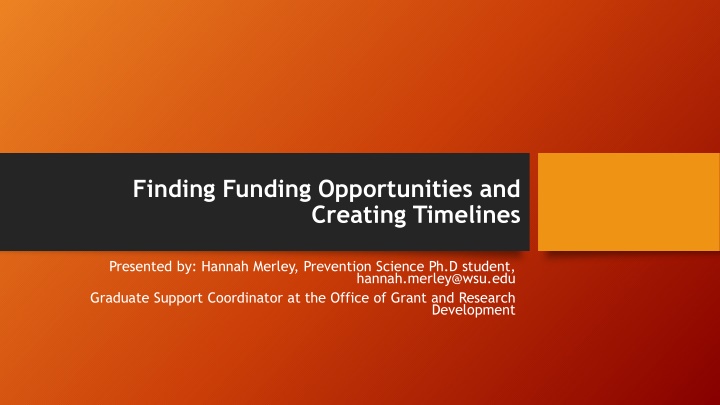 finding funding opportunities and creating