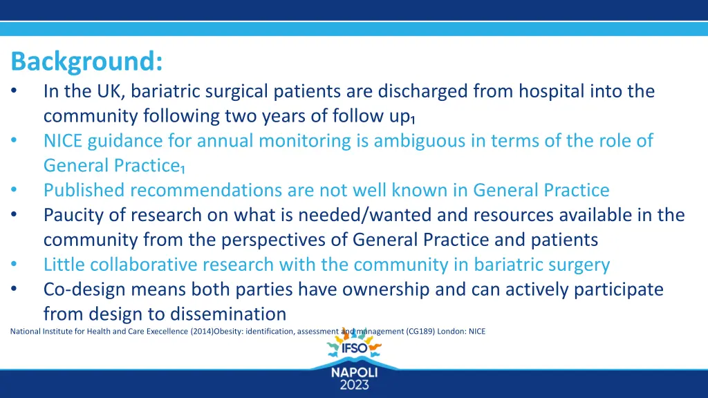 background in the uk bariatric surgical patients