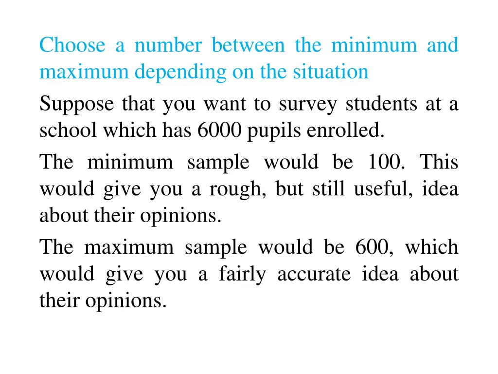 choose a number between the minimum and maximum