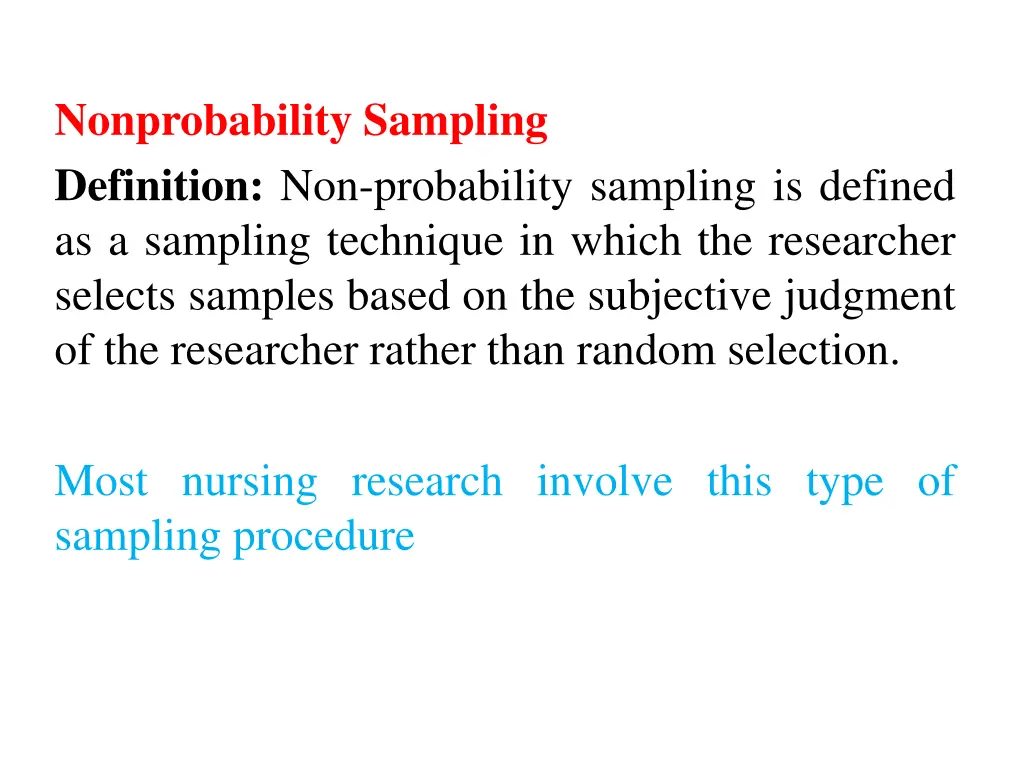 nonprobability sampling definition