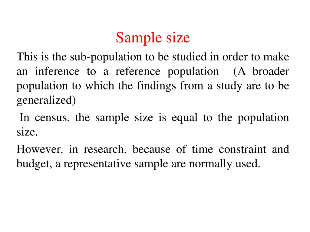 sample size