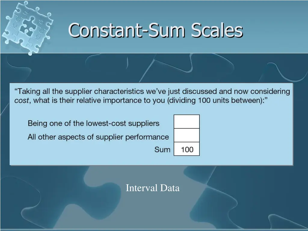 constant sum scales