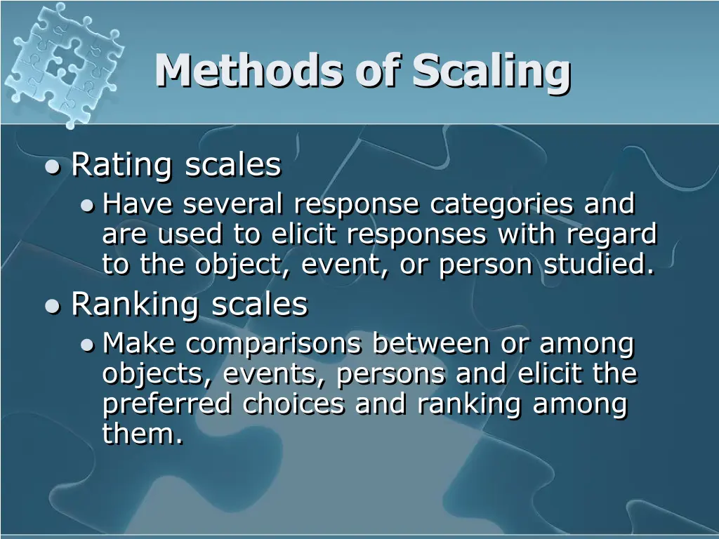 methods of scaling