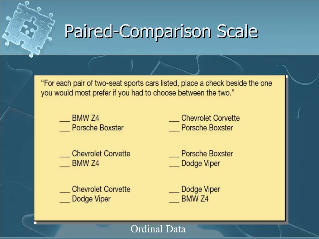 paired comparison scale