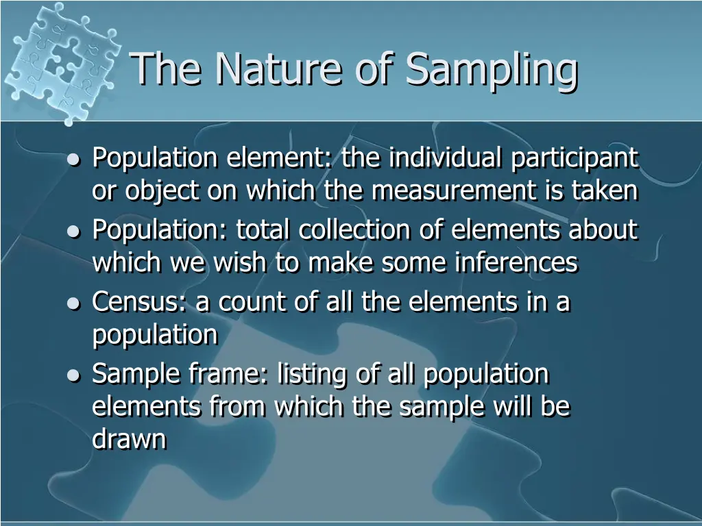 the nature of sampling 1