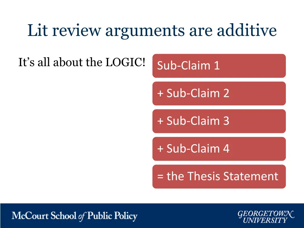 lit review arguments are additive