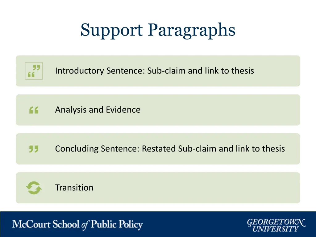 support paragraphs