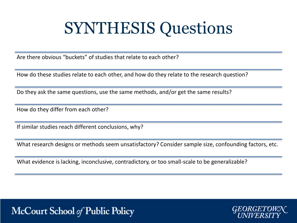 synthesis questions