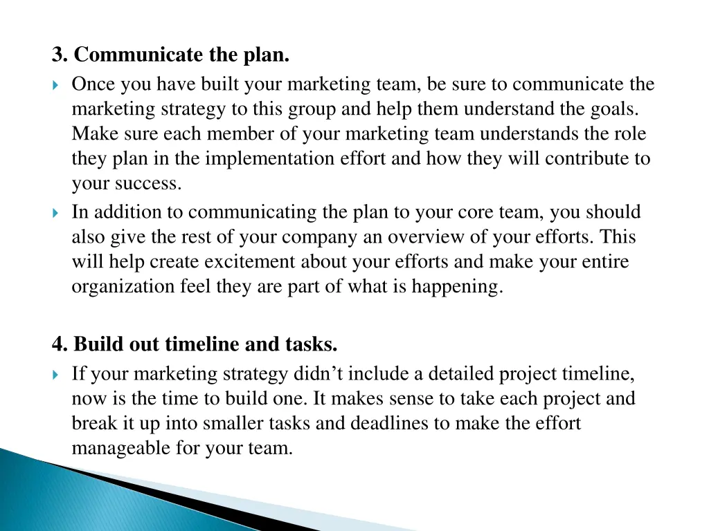 3 communicate the plan once you have built your