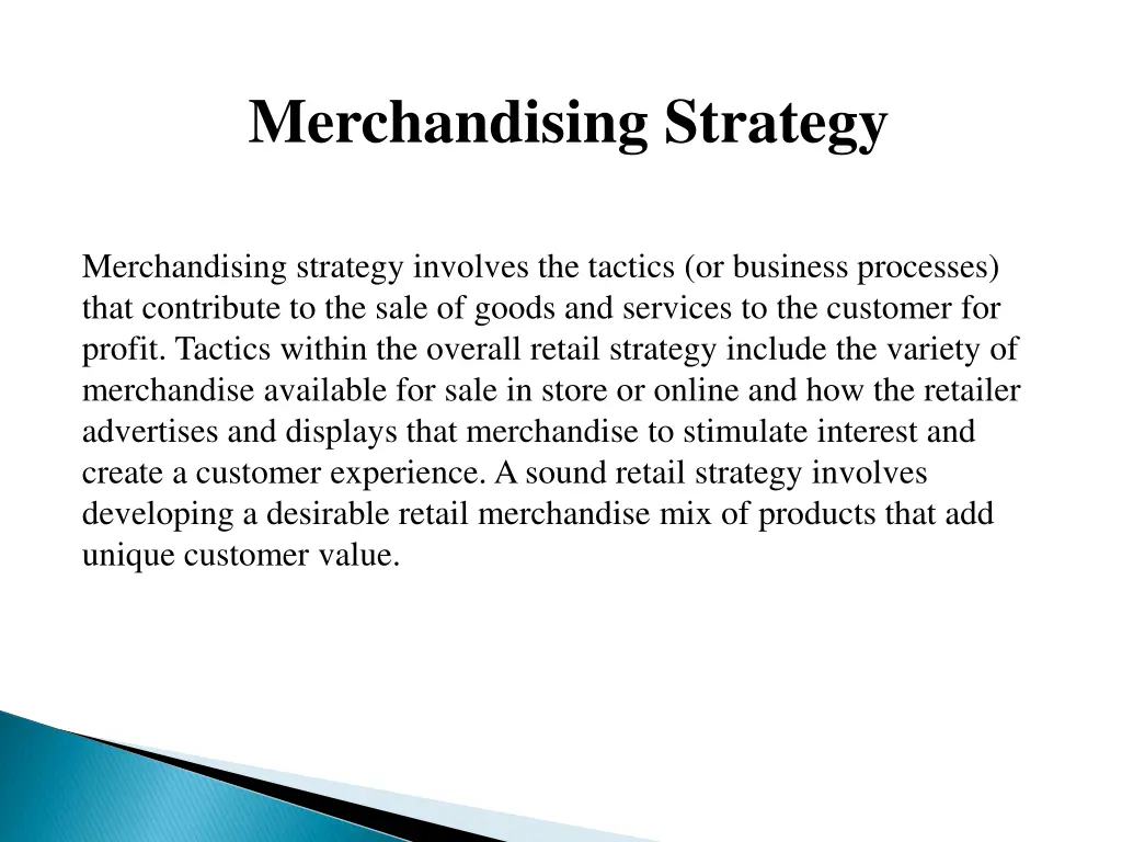 merchandising strategy