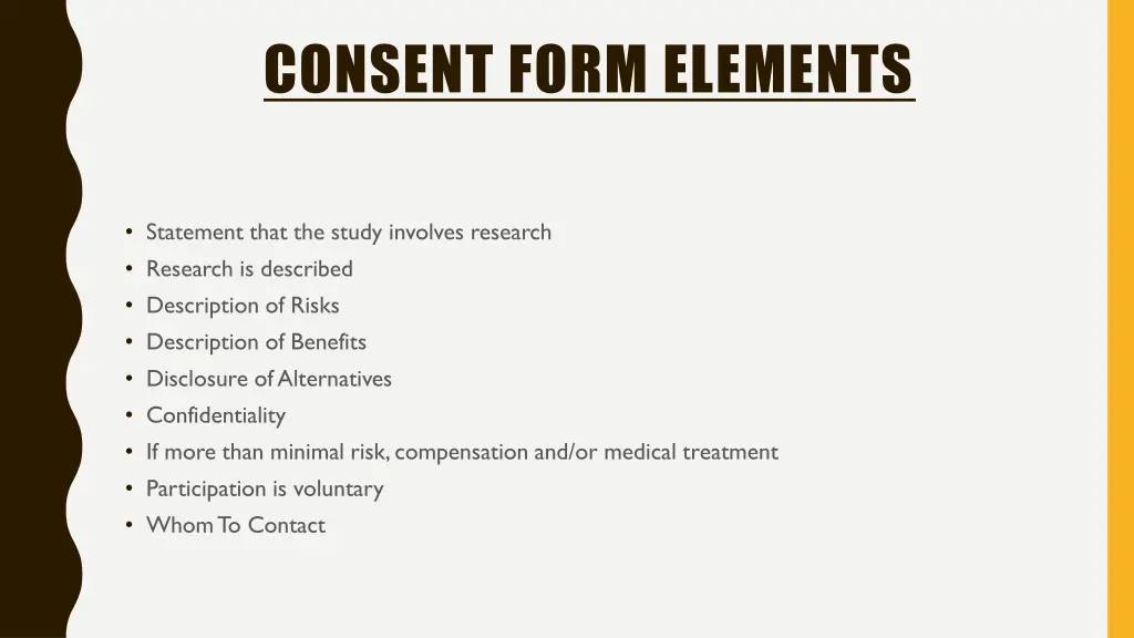 consent form elements