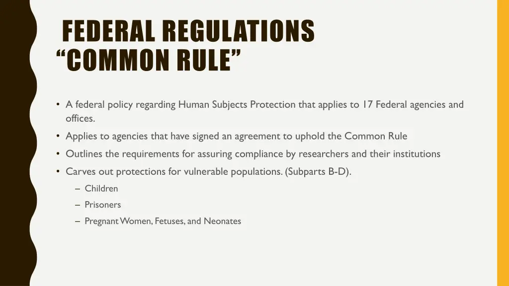 federal regulations common rule