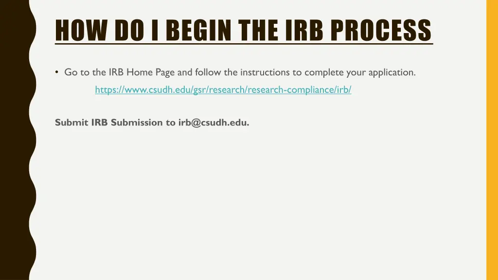 how do i begin the irb process