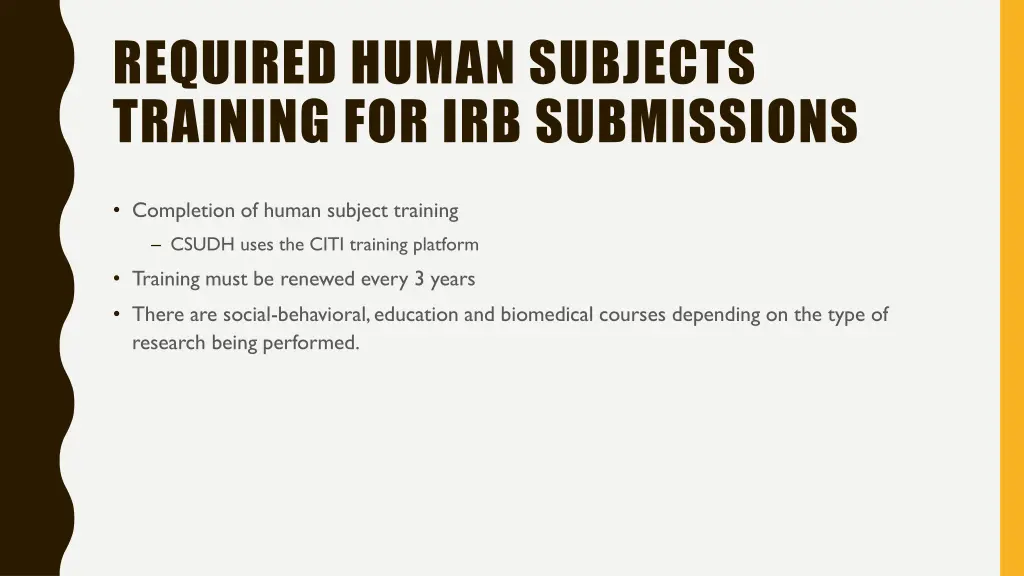 required human subjects training