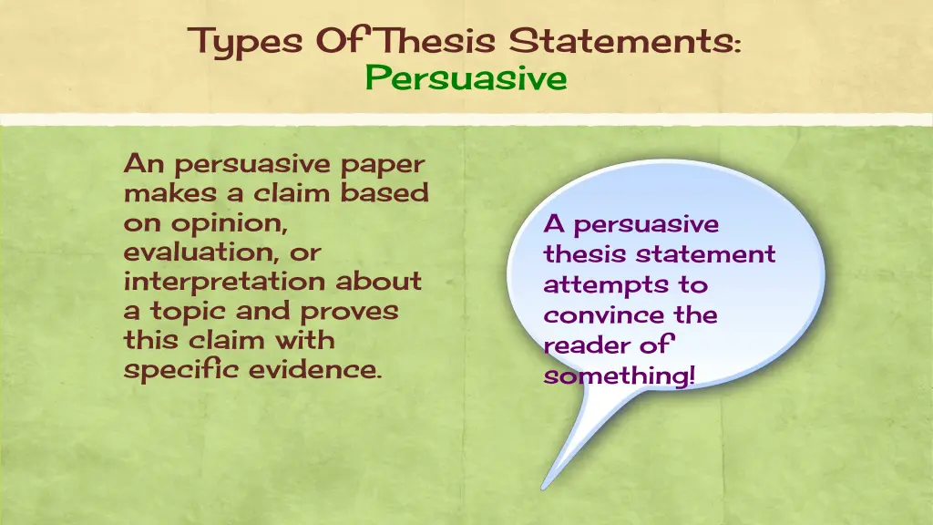 types of thesis statements persuasive