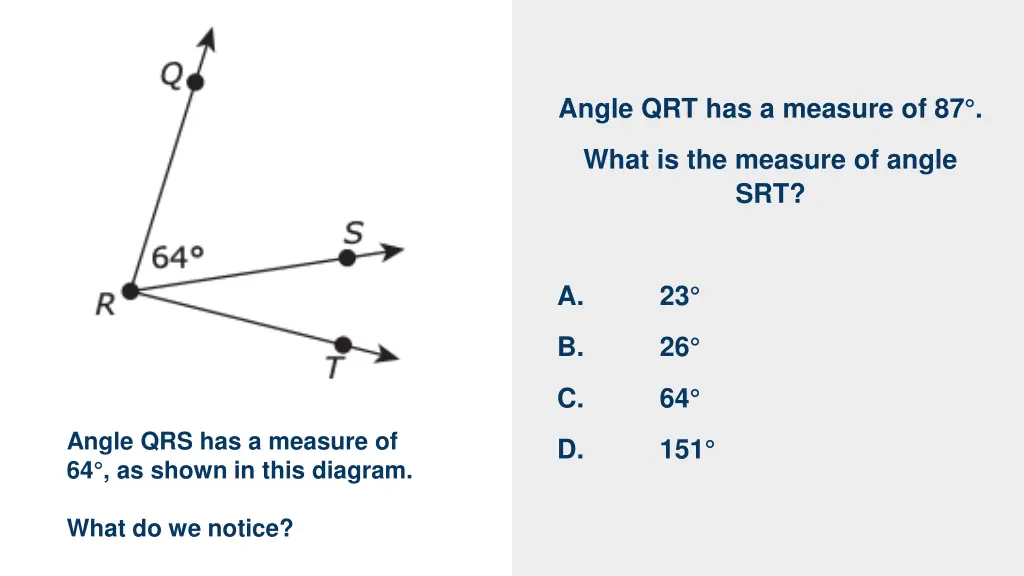 angle qrt has a measure of 87