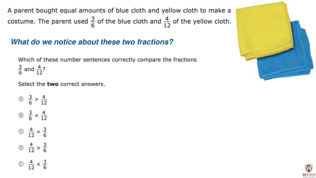 what do we notice about these two fractions