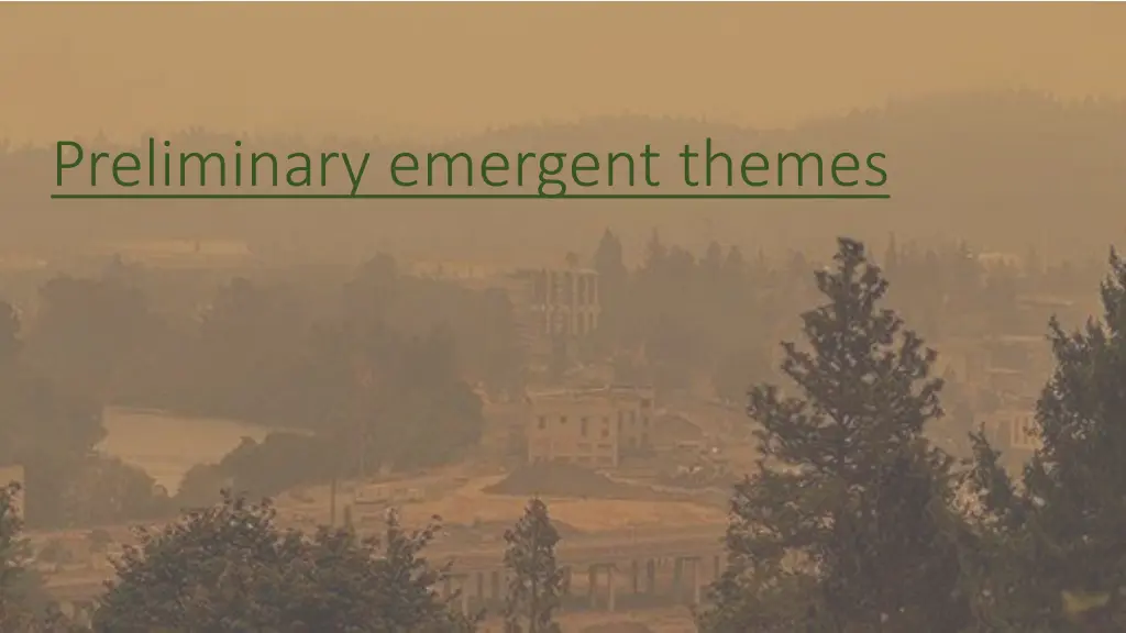 preliminary emergent themes