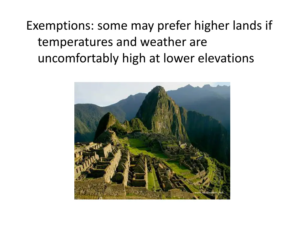 exemptions some may prefer higher lands