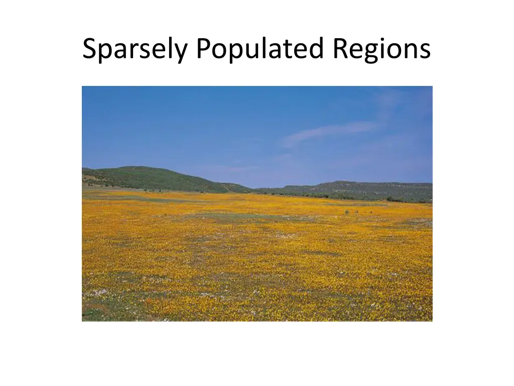 sparsely populated regions