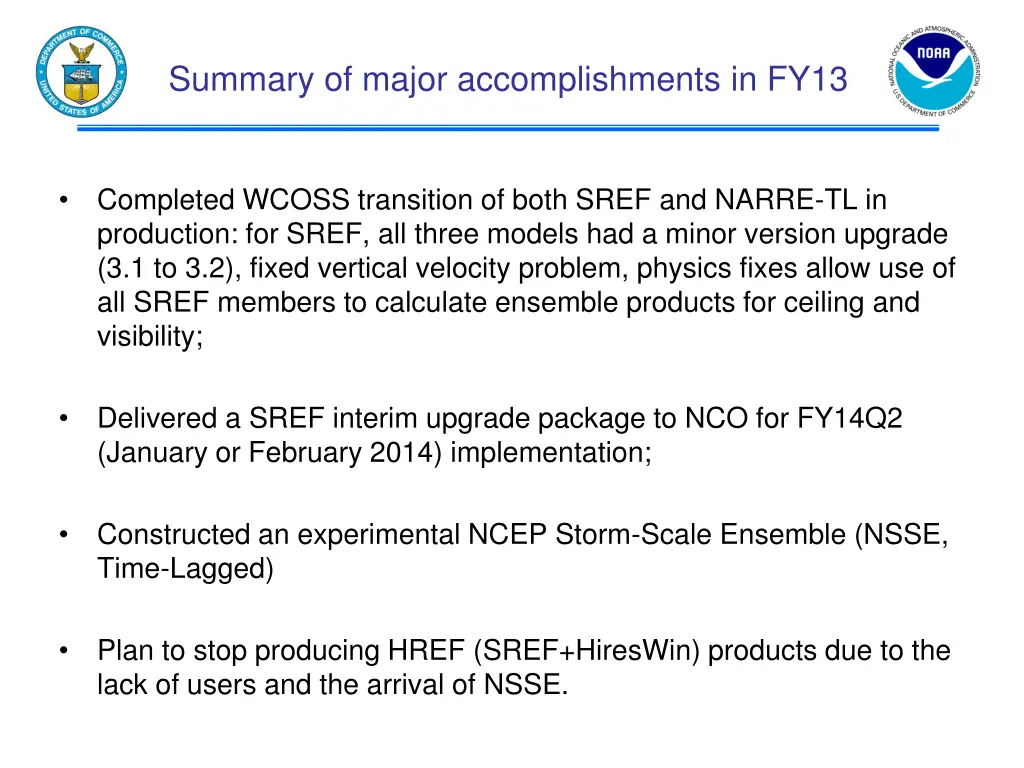 summary of major accomplishments in fy13