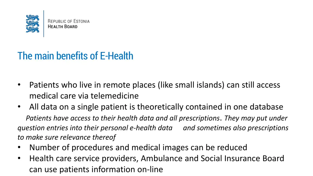 the main benefits of e health