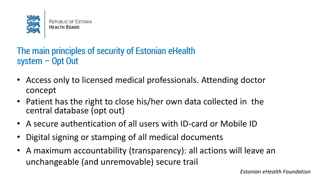 the main principles of security of estonian