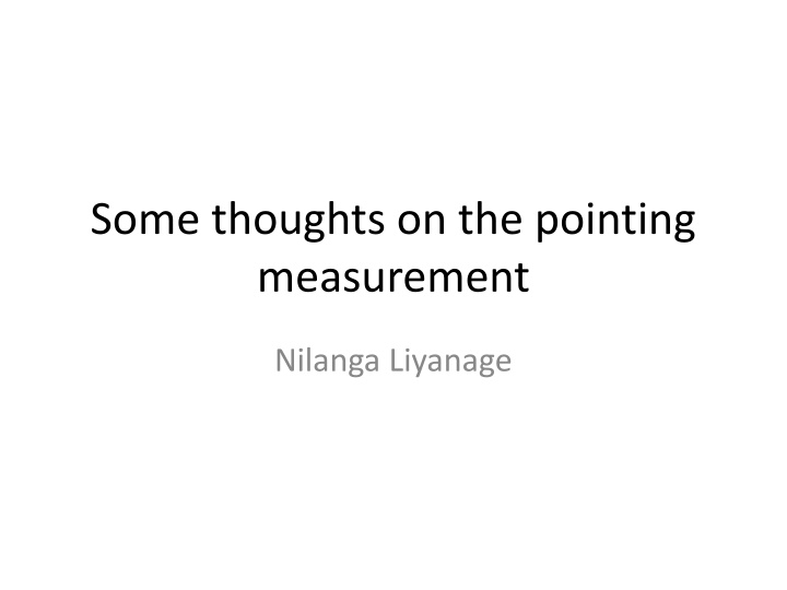 some thoughts on the pointing measurement