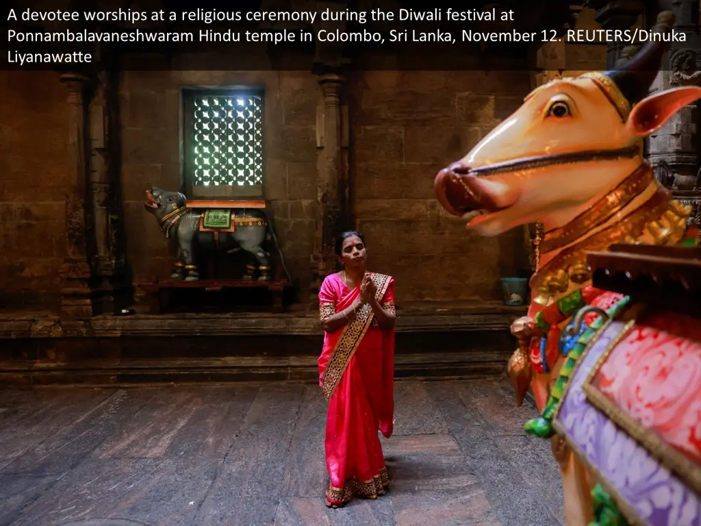 a devotee worships at a religious ceremony during