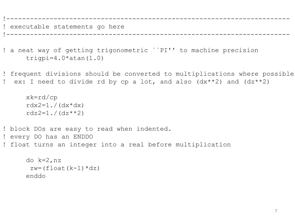 executable statements go here