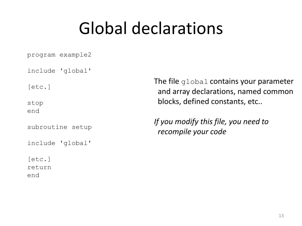 global declarations