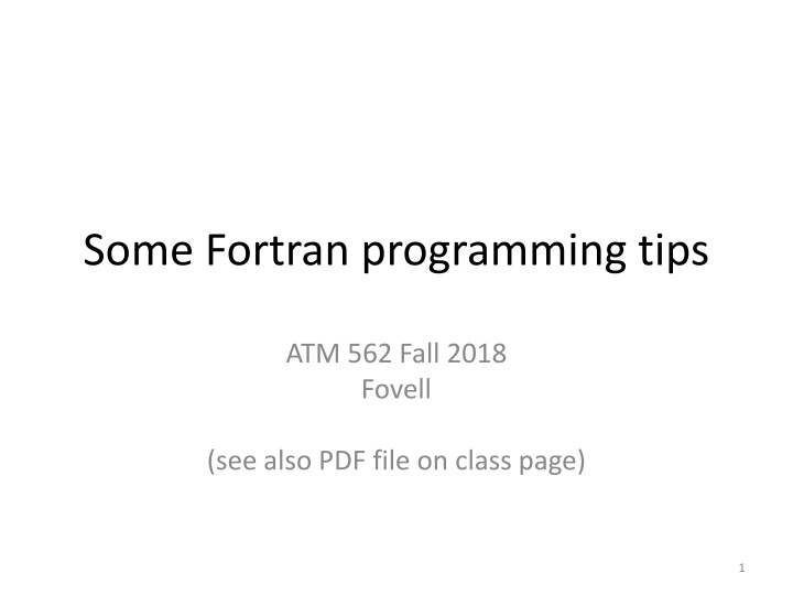 some fortran programming tips