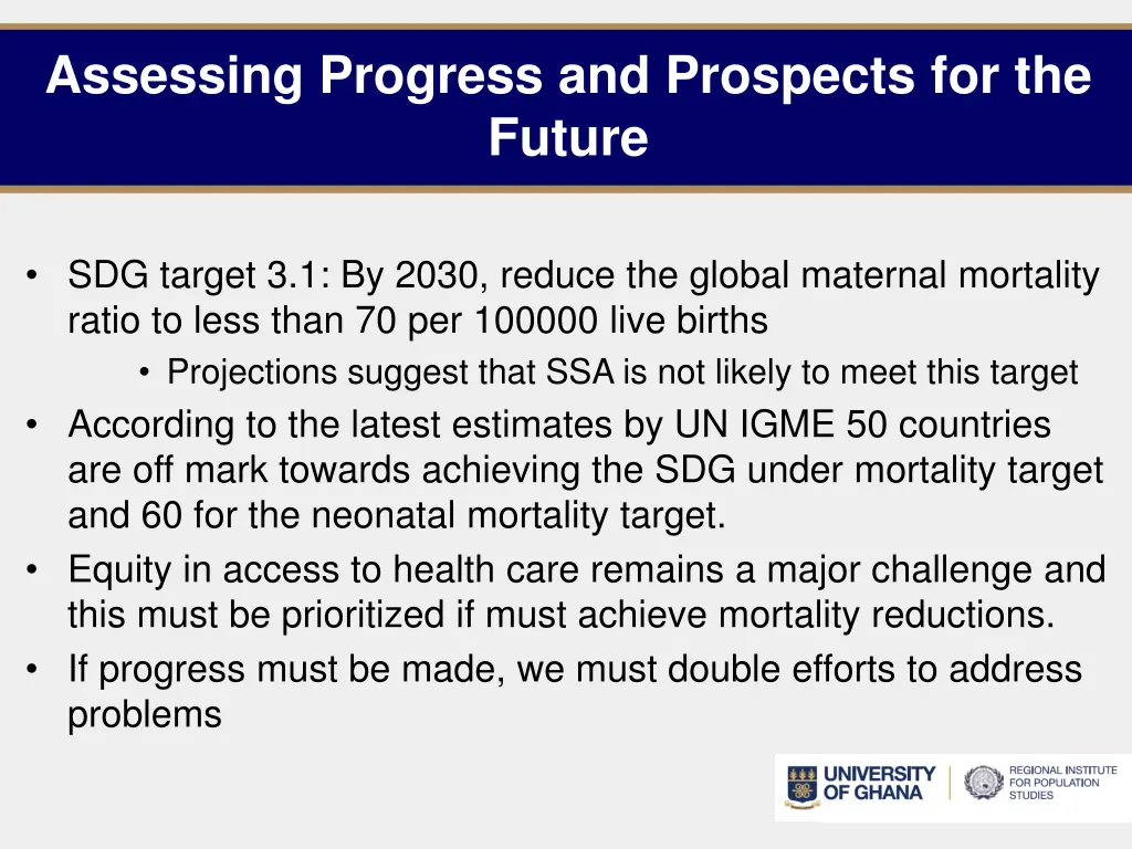 assessing progress and prospects for the future 1