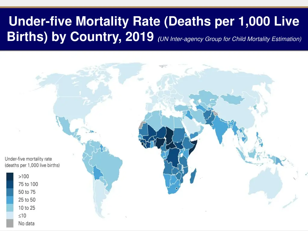 under five mortality rate deaths per 1 000 live