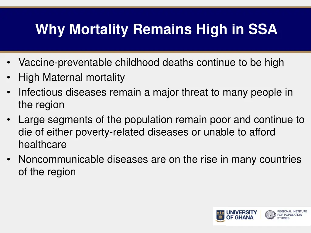 why mortality remains high in ssa