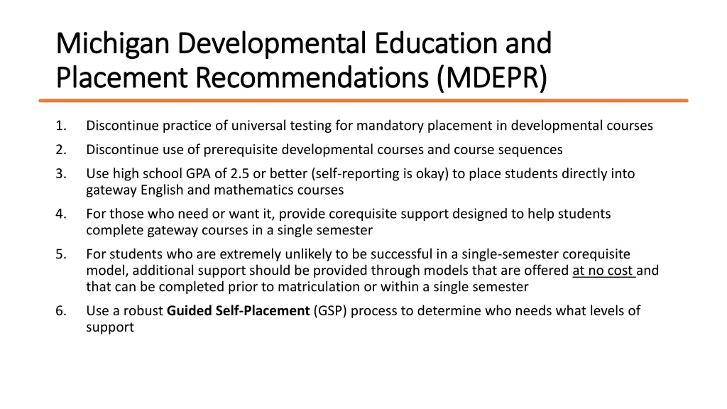 michigan developmental education and michigan