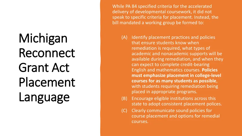 while pa 84 specified criteria