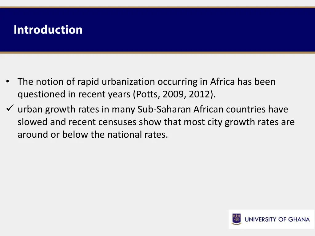 the notion of rapid urbanization occurring