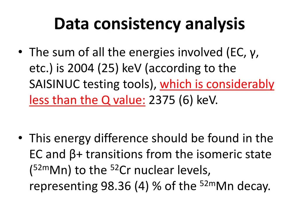 data consistency analysis