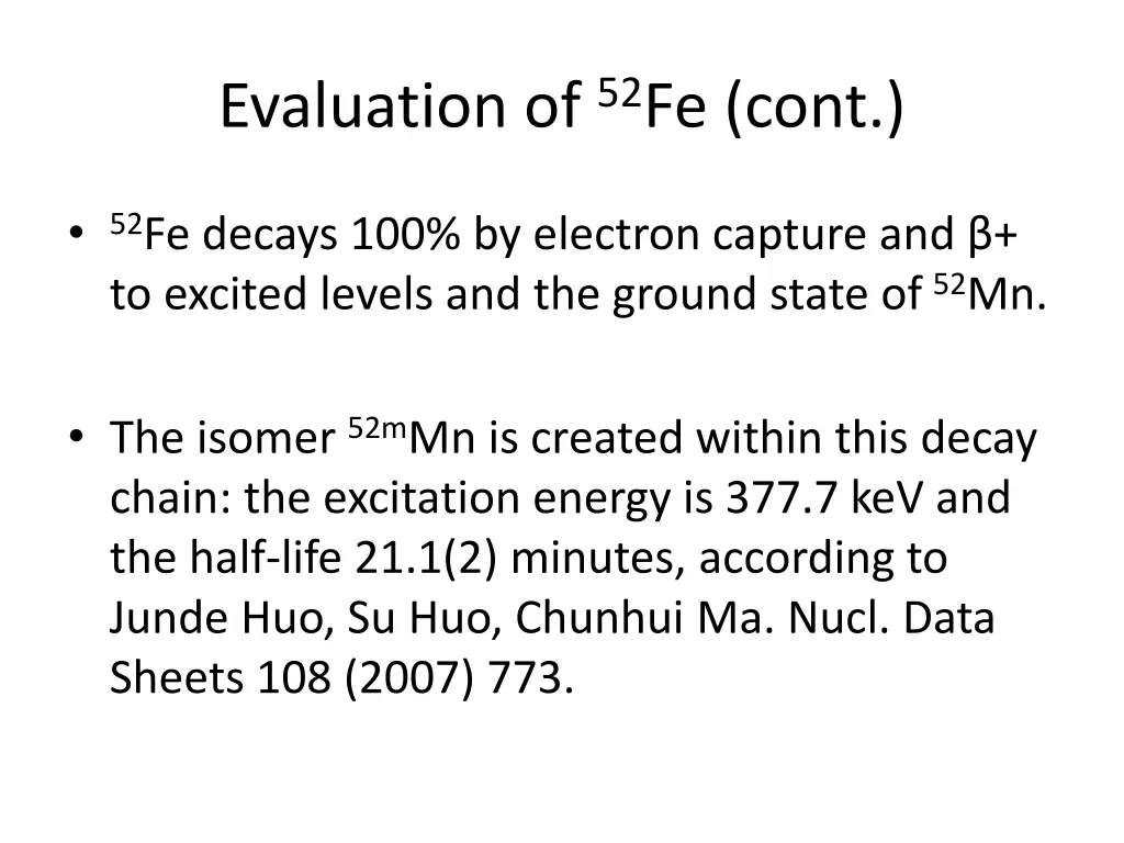 evaluation of 52 fe cont 1