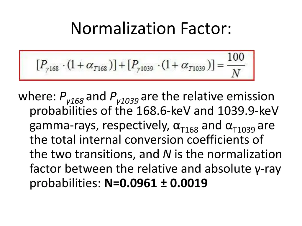 normalization factor