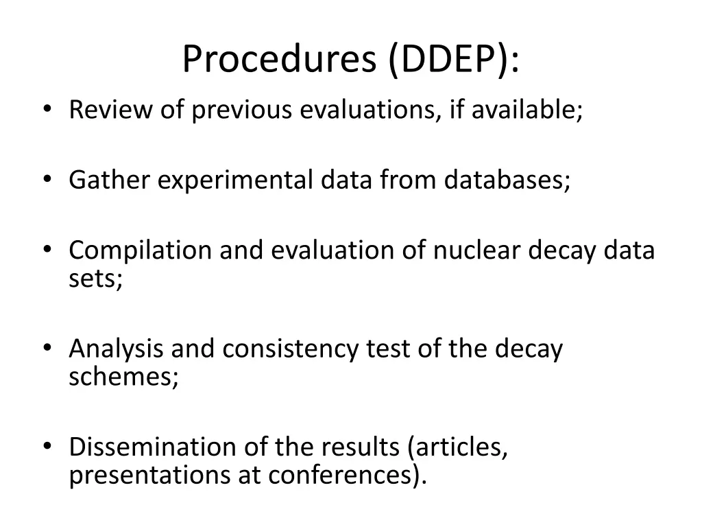 procedures ddep review of previous evaluations