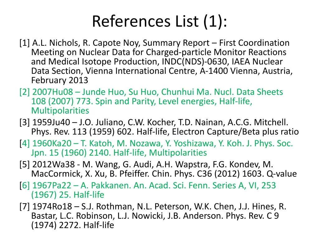 references list 1