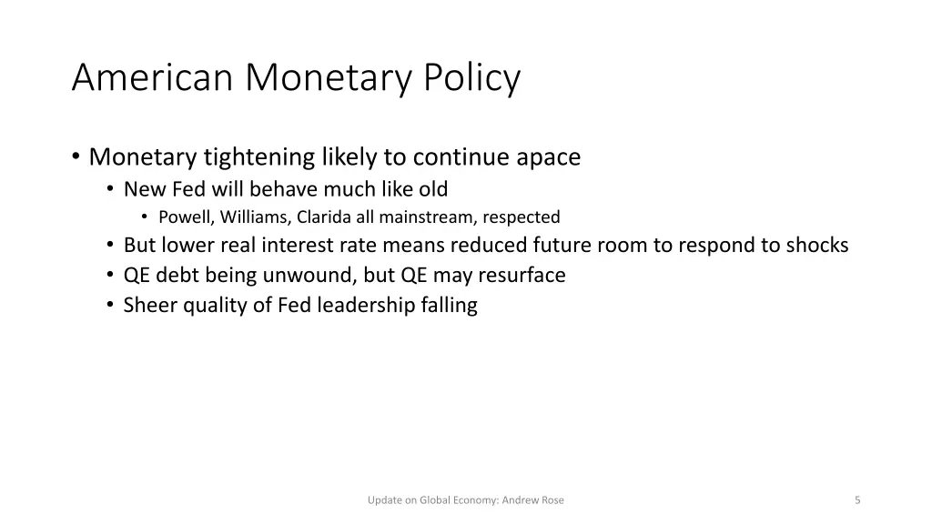 american monetary policy