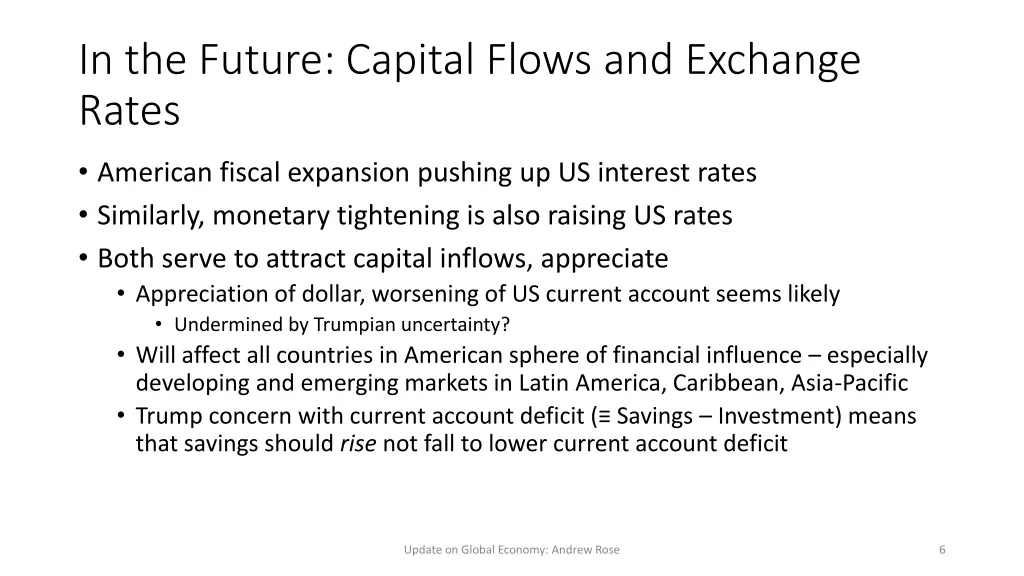 in the future capital flows and exchange rates