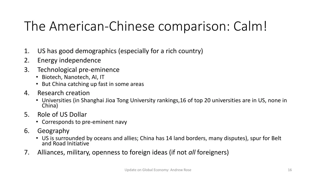 the american chinese comparison calm