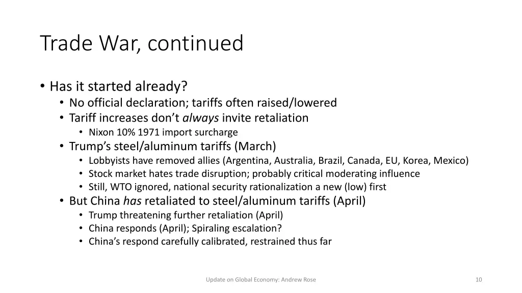 trade war continued