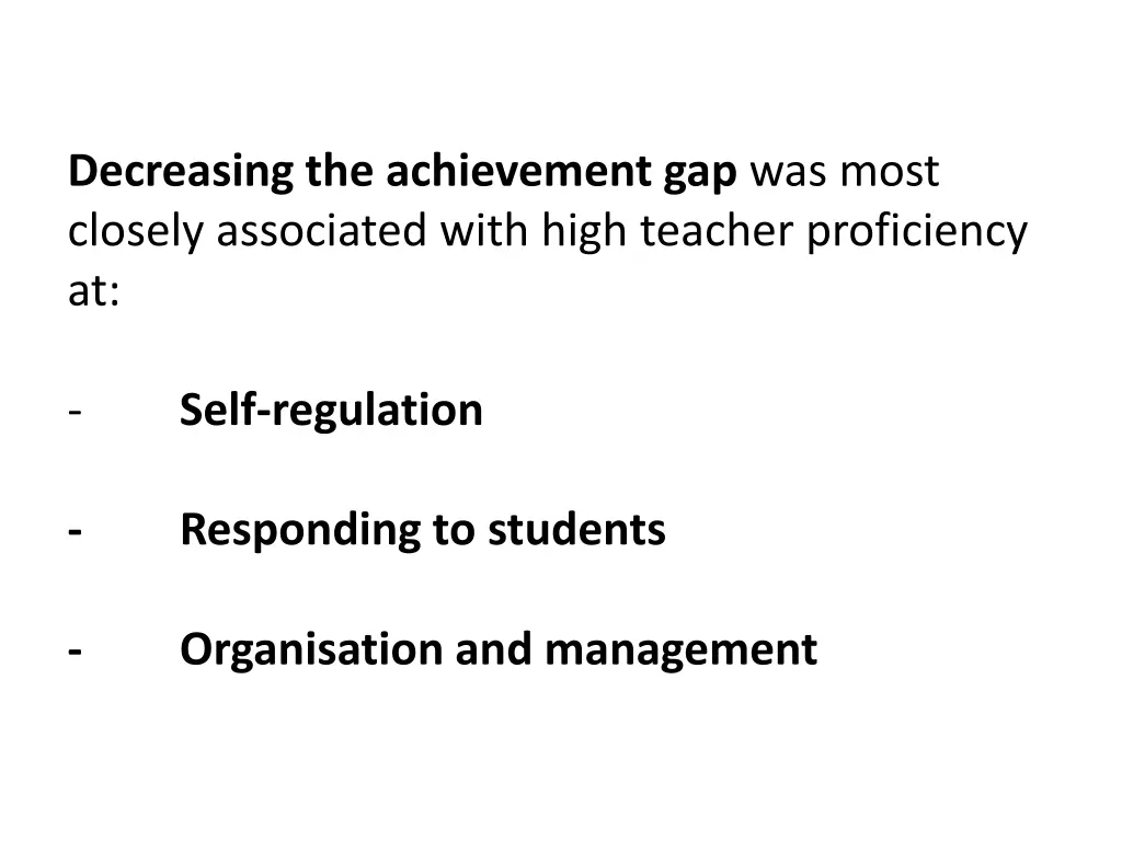 decreasing the achievement gap was most closely