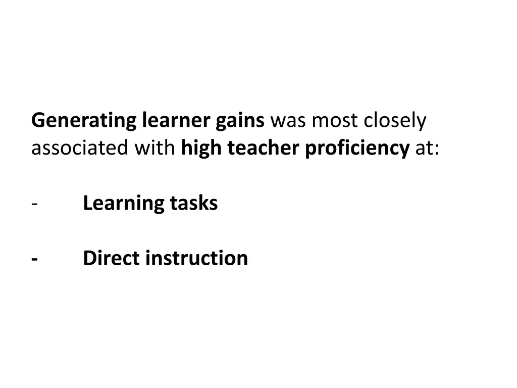 generating learner gains was most closely