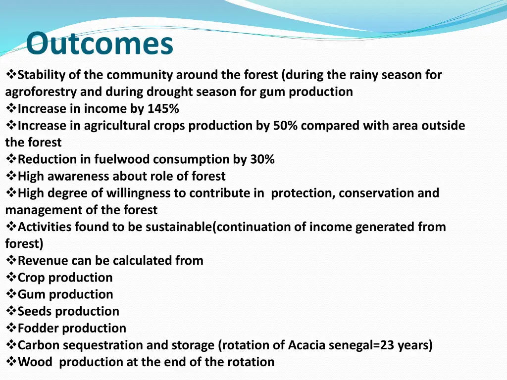 outcomes stability of the community around